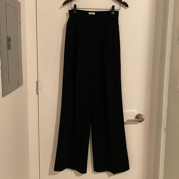 Aritzia Wilfred Effortless High Waisted Wide Leg Pants Black NWOT Size 4 - Picture 2 of 4